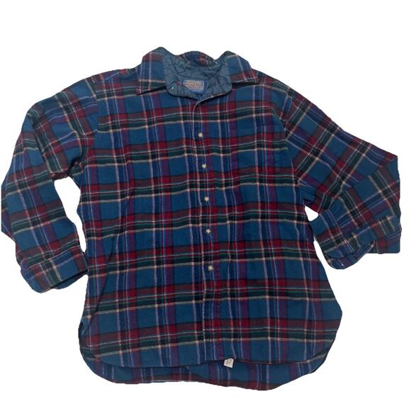 Pendleton Other - Pendleton Wool Button Up Flannel Shirt XL Blue Maroon Warm
